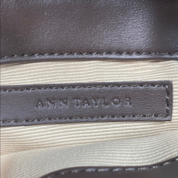 Ann Taylor Dark Brown Woven Clutch with Buckle - Picture 5 of 6